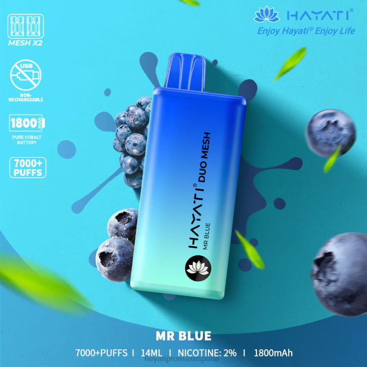 Hayati Duo Mesh desechable FTTT174 señor azul - Hayati Flavour List Hayati Duo Mesh desechable FTTT174 señor azul - Hayati Flavour List