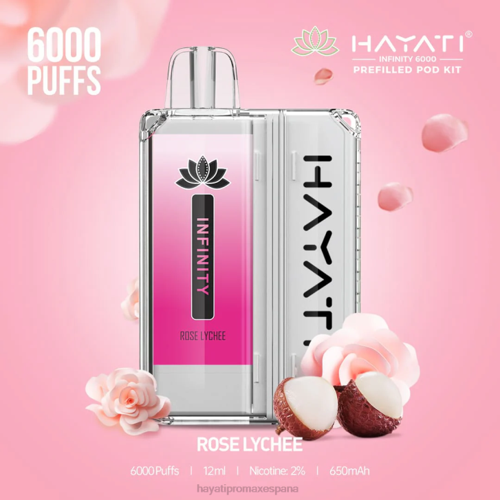 Hayati Infinity 6000 kits de cápsulas FTTT158 lichi rosa - Hayati Vape España Hayati Infinity 6000 kits de cápsulas FTTT158 lichi rosa - Hayati Vape España
