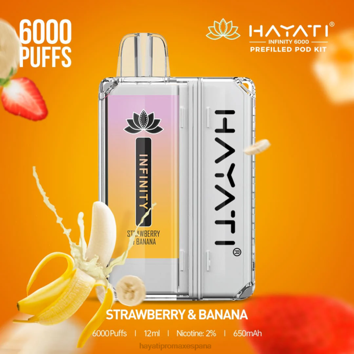 Hayati Infinity 6000 kits de cápsulas FTTT159 Fresa plátano - Hayati Vape Flavours Hayati Infinity 6000 kits de cápsulas FTTT159 Fresa plátano - Hayati Vape Flavours